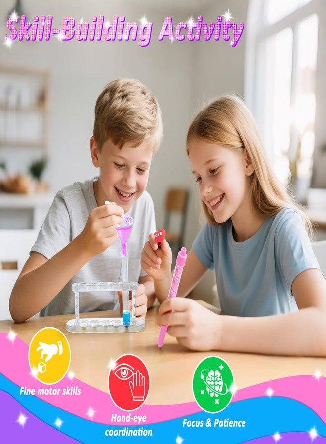 MOMUSE 50 Accessories DIY Pen Making Kit, Fun Pen Creator Studio - Making 12 Sparkly Pens with Sequins Beads, Creative Art Craft Kits Birthday Back School Gift for Kids Tweens Girls 6 7 8 9 10 Years - Image 3